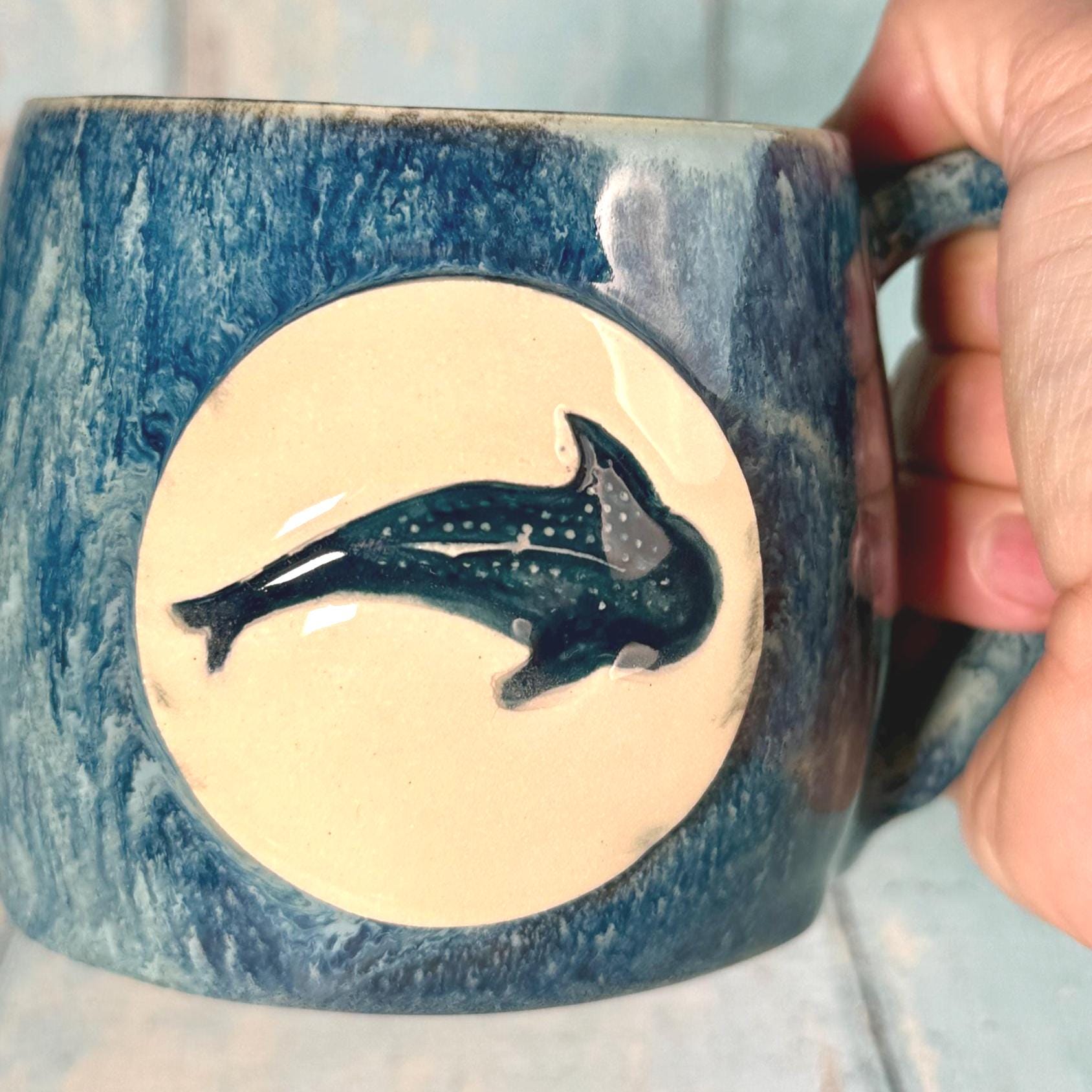 Whale Shark Mug, Large Ceramic Cup - FJD Ceramics