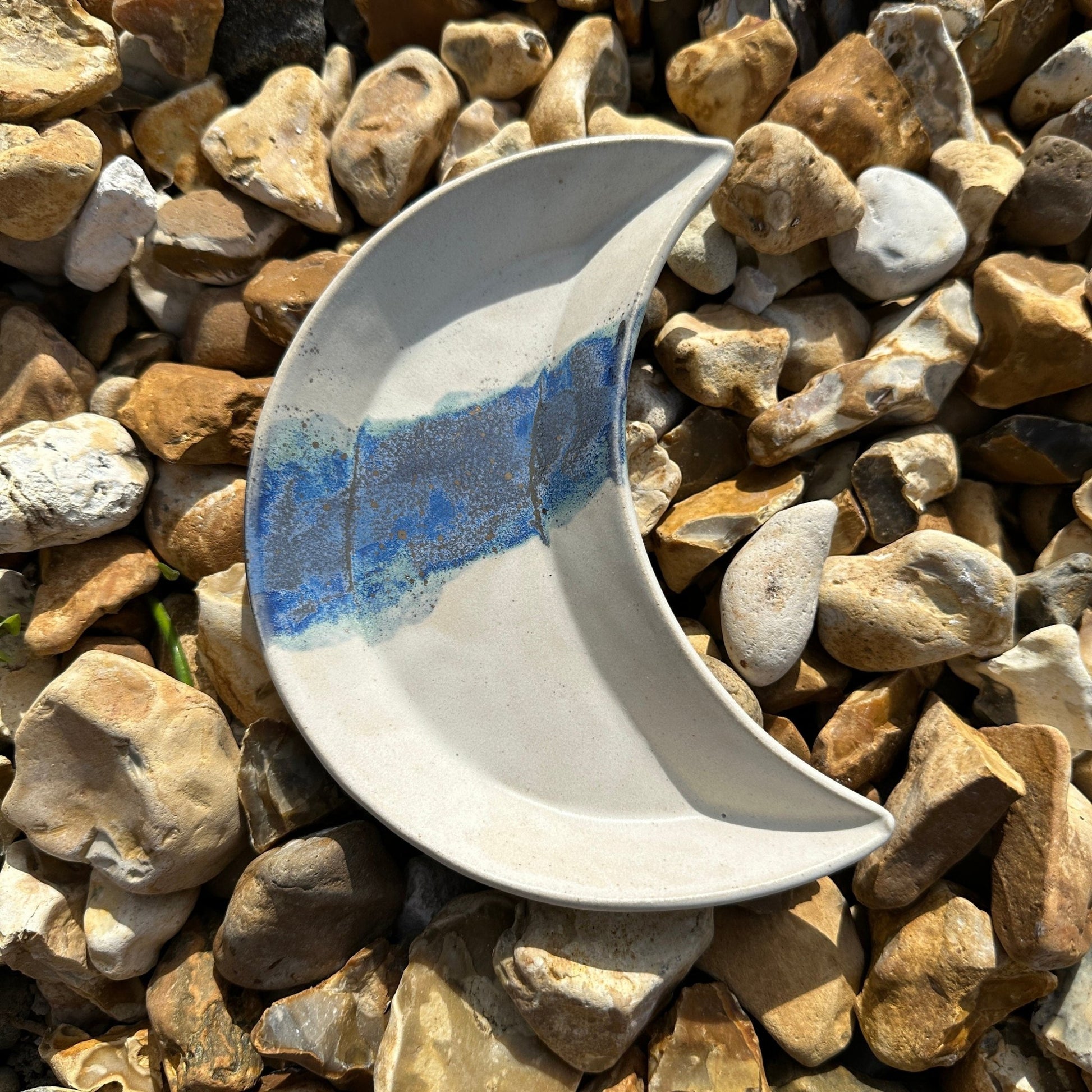 White, Blue and Gold Moon Ceramic Nesting Dishes - FJD Ceramics