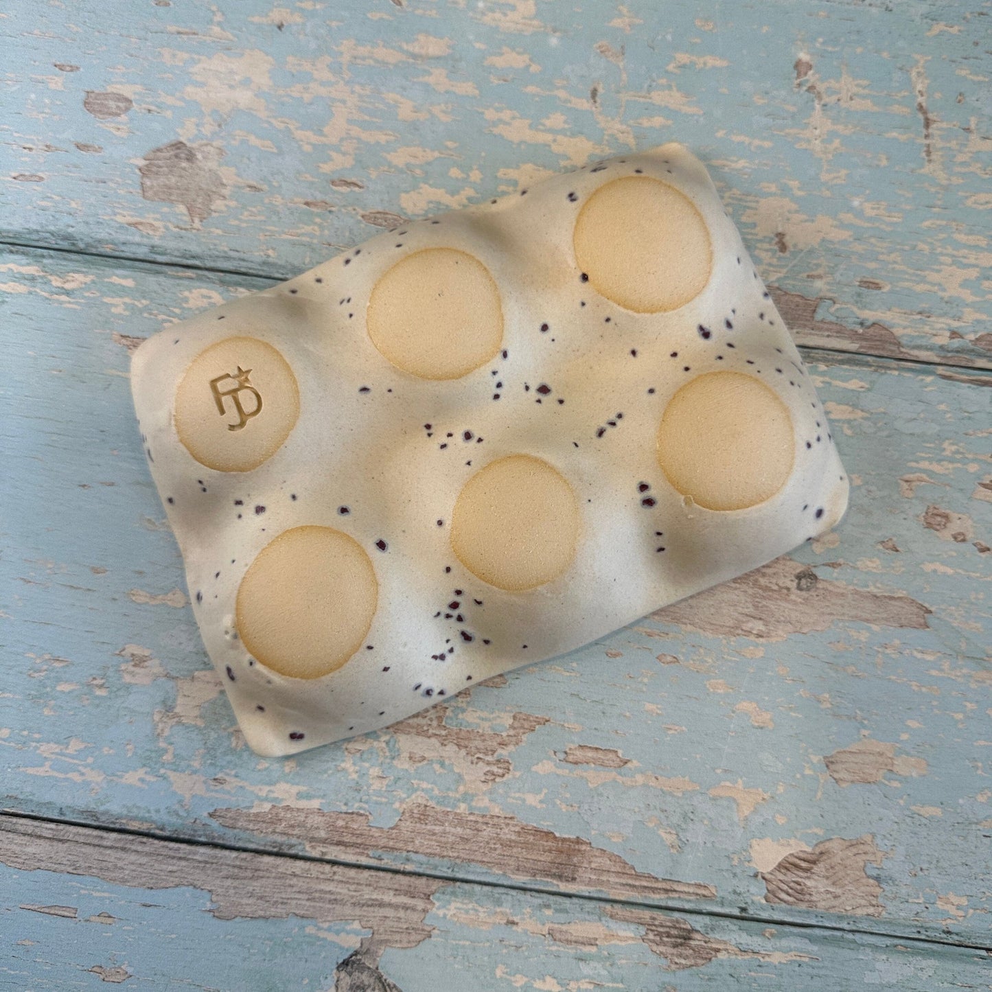 White Ceramic Egg Tray, Holds 6 or 12 Eggs - FJD Ceramics