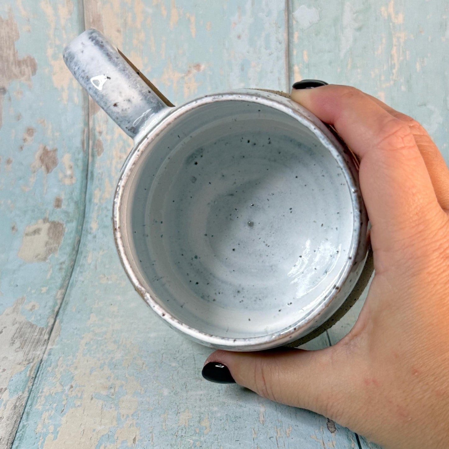 White Christmas Tree Mug, Handmade Ceramic Cup - FJD Ceramics