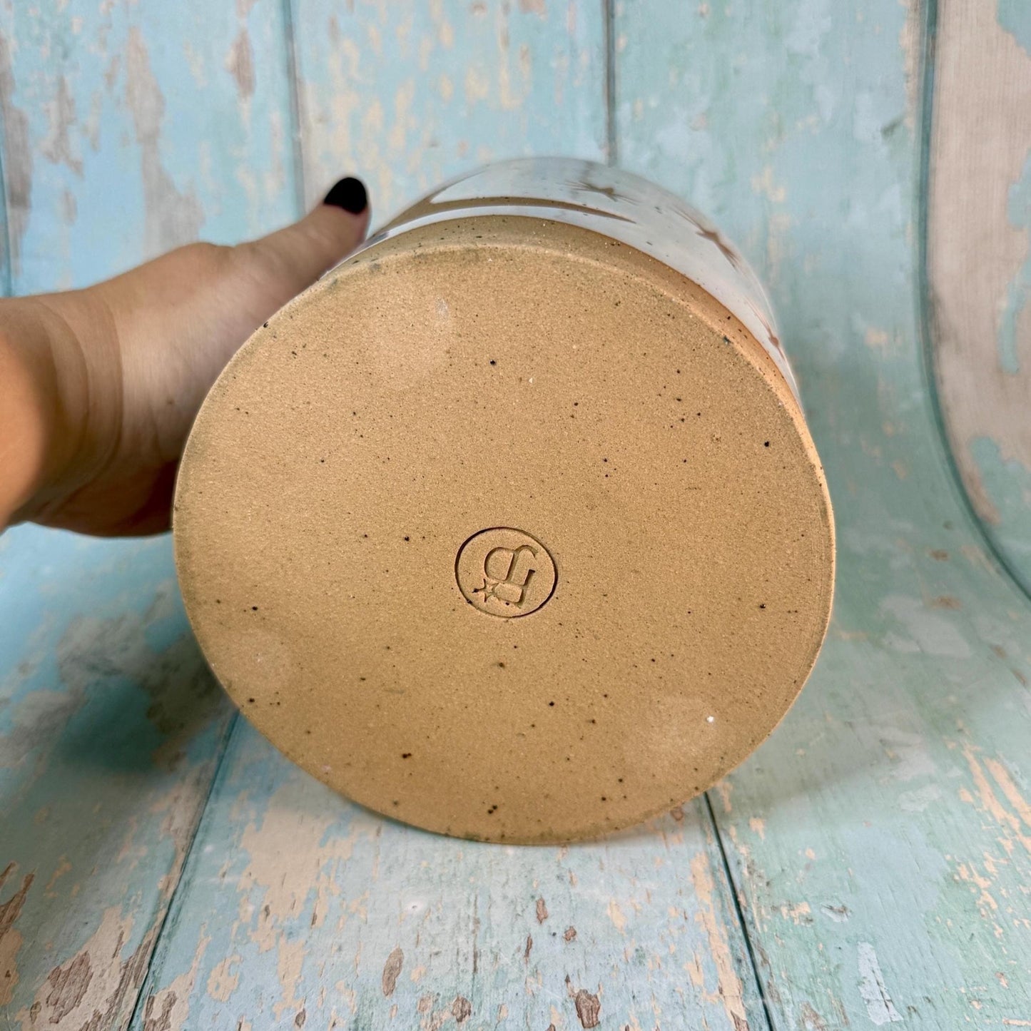 White Moon and Star Planter, Ceramic Plant Pot - FJD Ceramics