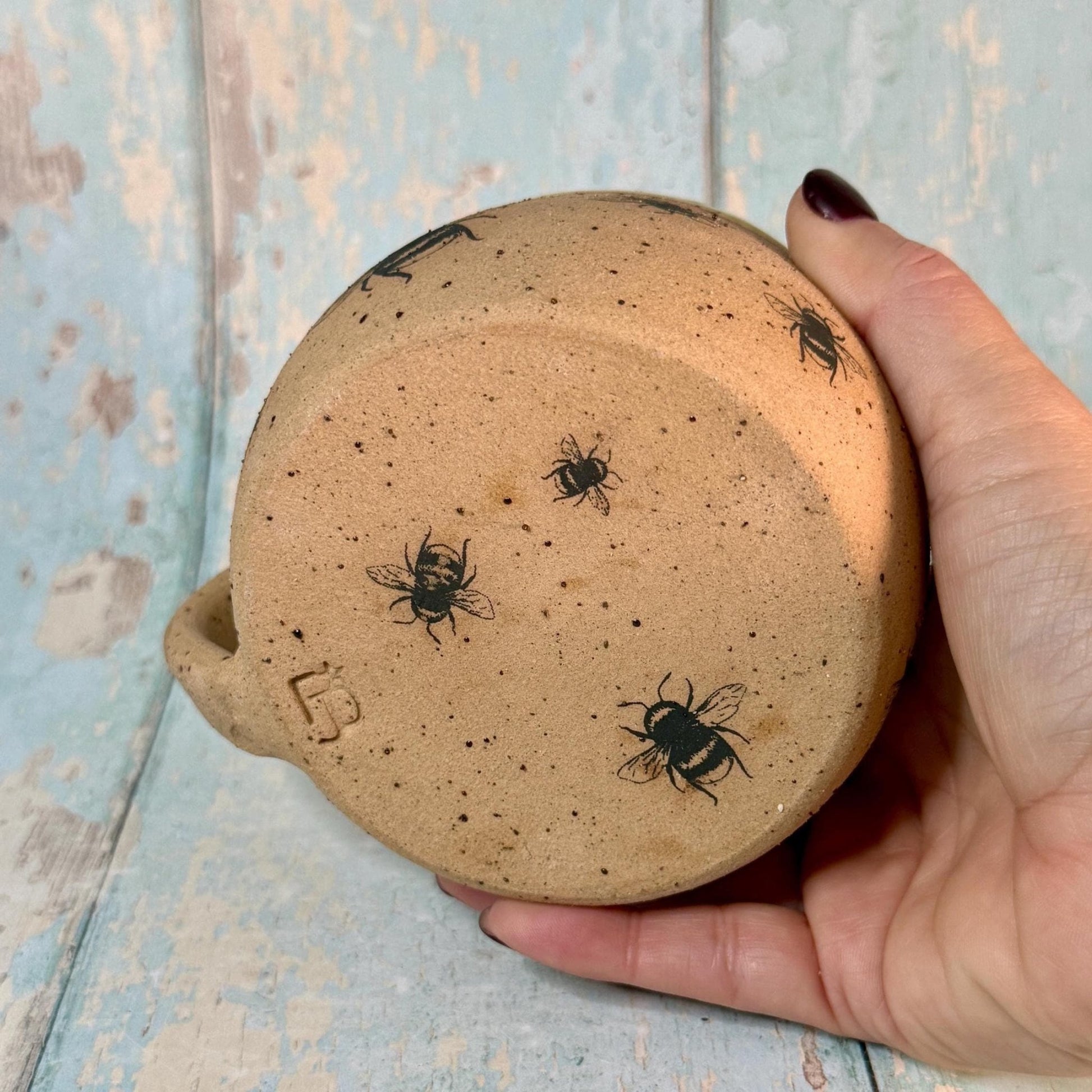 Yellow Bee Mug, Large Ceramic Cup - FJD Ceramics