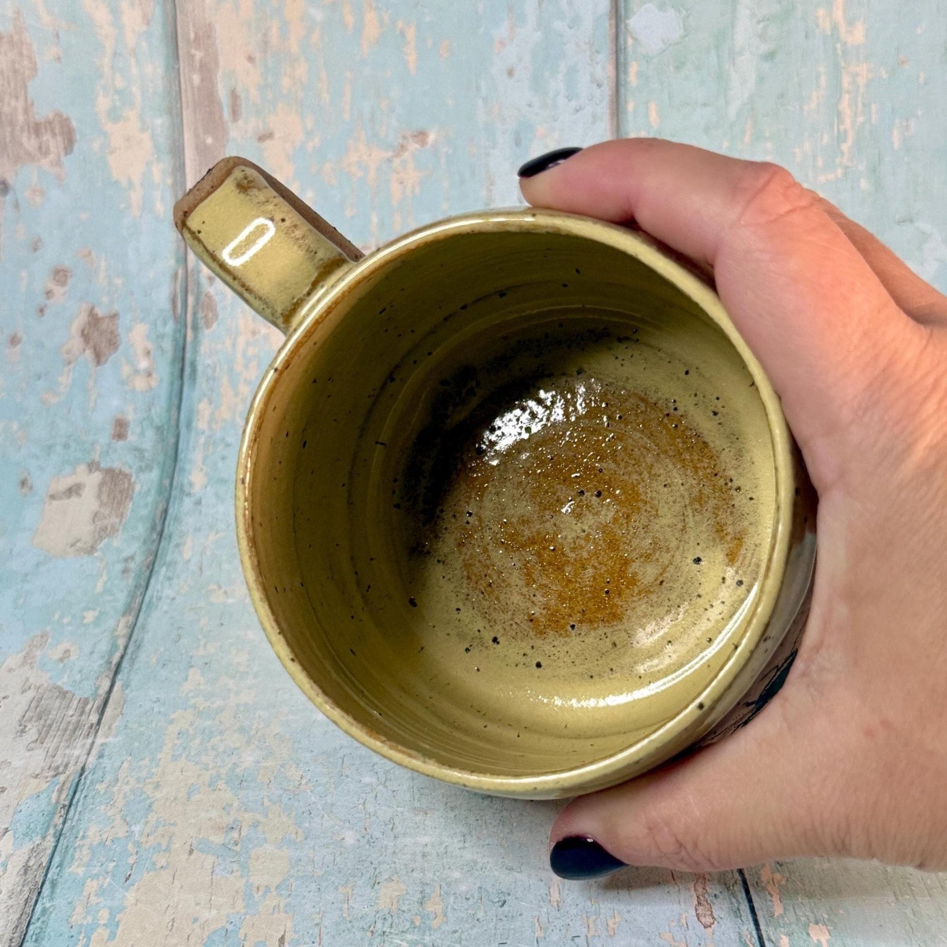Yellow Bee Mug, Large Ceramic Cup - FJD Ceramics