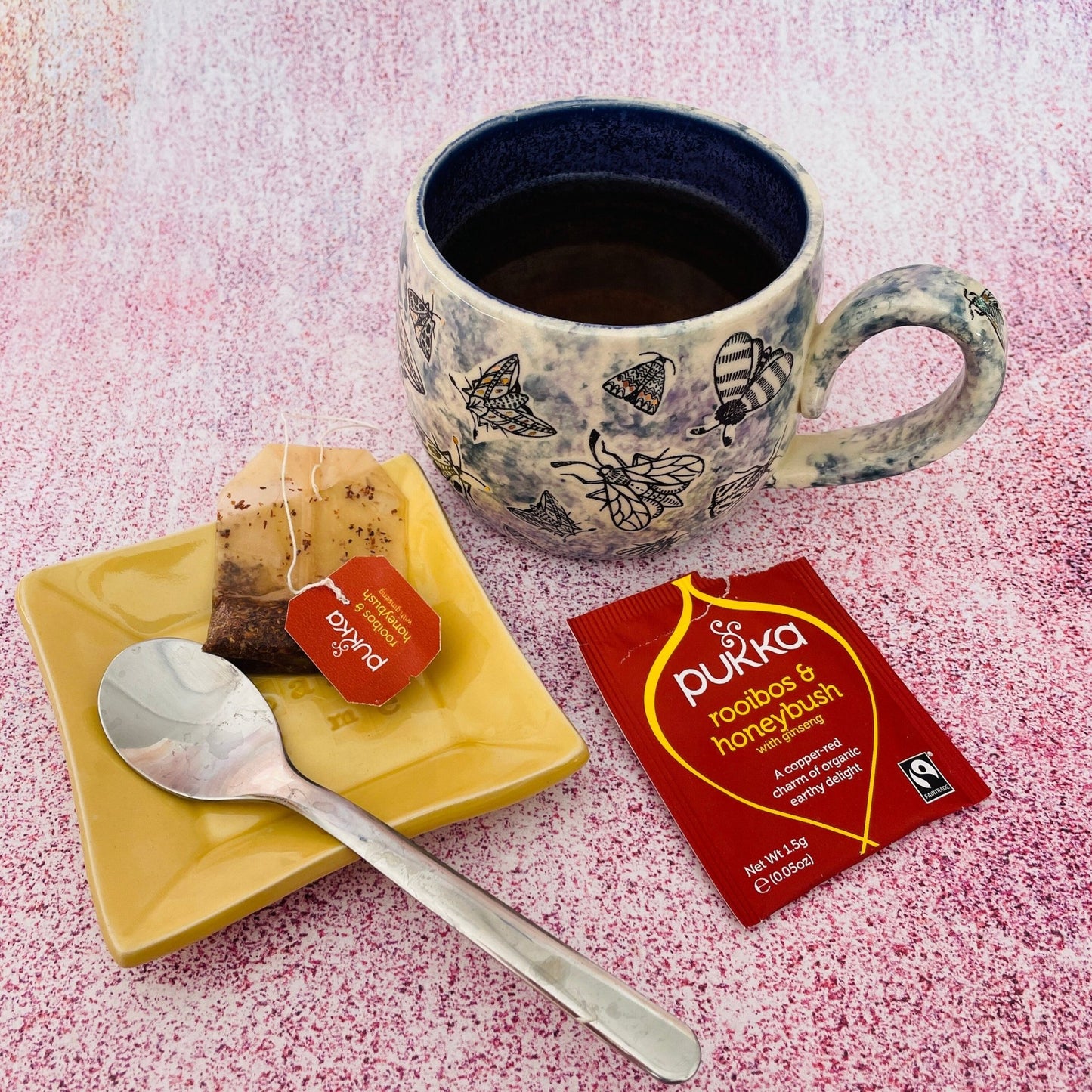 Yellow Ceramic Dish, Tea Bag Holder - FJD Ceramics
