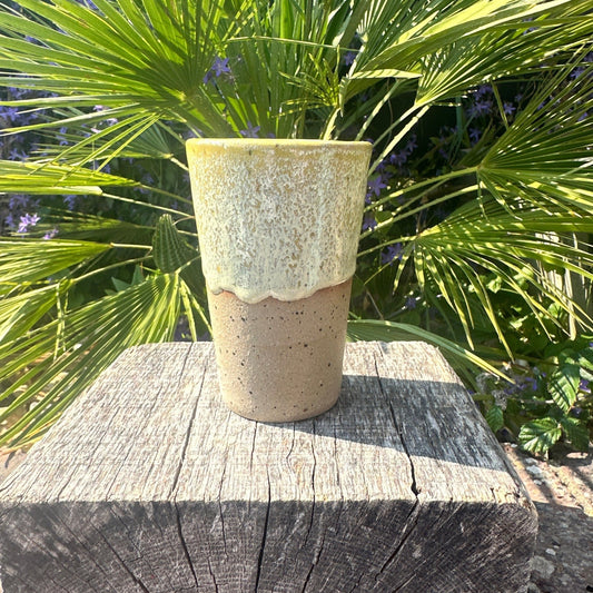 Yellow Ceramic Tumbler, Handmade Modern Cup - FJD Ceramics
