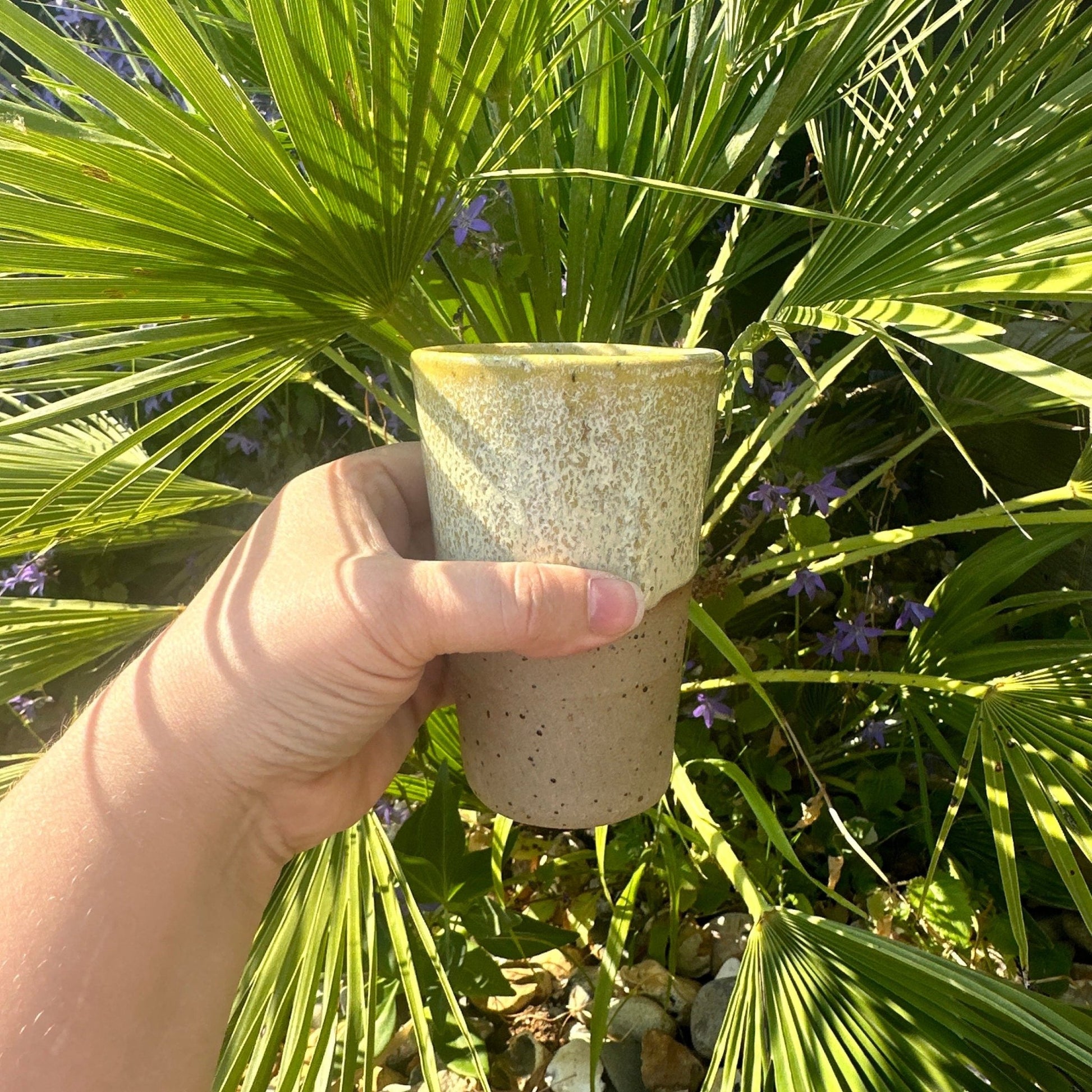 Yellow Ceramic Tumbler, Handmade Modern Cup - FJD Ceramics